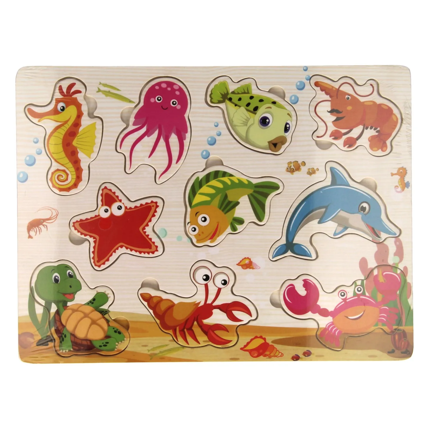 Houten Inlegpuzzel Onderwaterwereld, 10st.