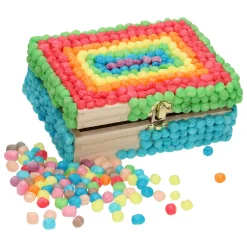 Houten Kaarten Kist met 2 Vakken en Klepdeksel