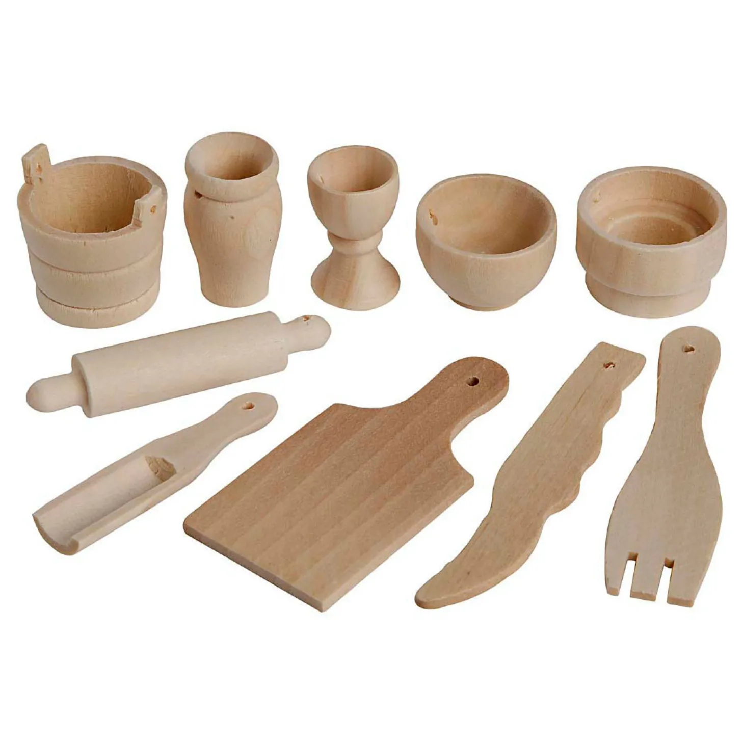 Houten Keukengerei, 50dlg.