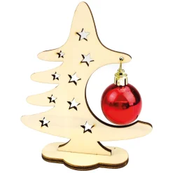 Houten Knutsel Kerstboom met Kerstbal