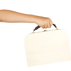 Houten Koffertje met Leren Handvat Grenen