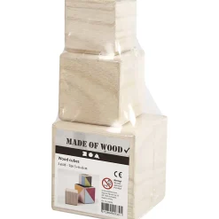 Houten Kubussen, Set van 3