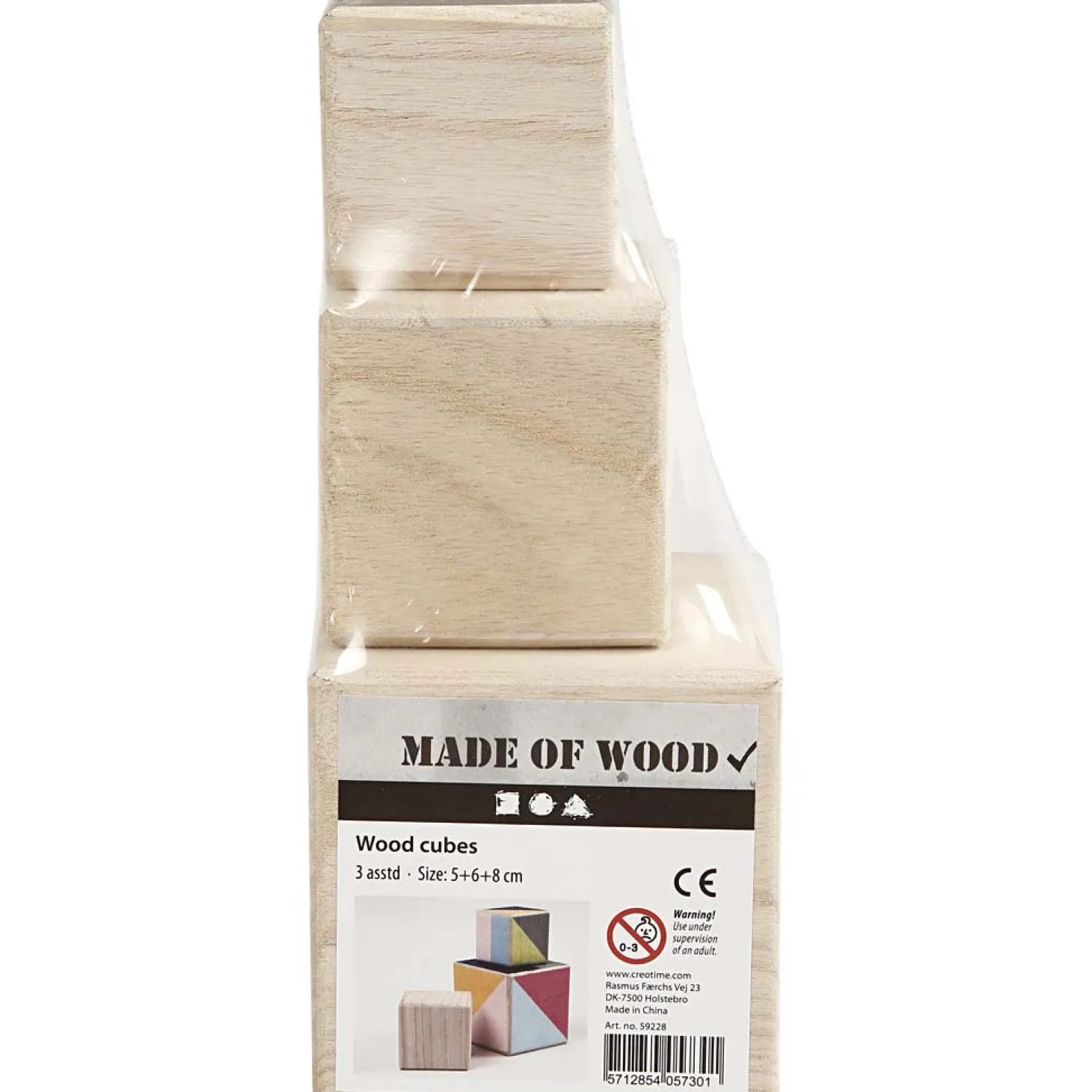 Houten Kubussen, Set van 3