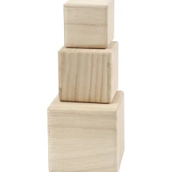 Houten Kubussen, Set van 3