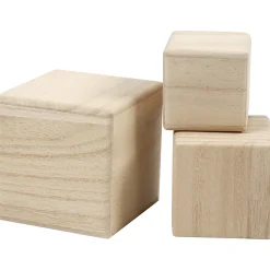 Houten Kubussen, Set van 3