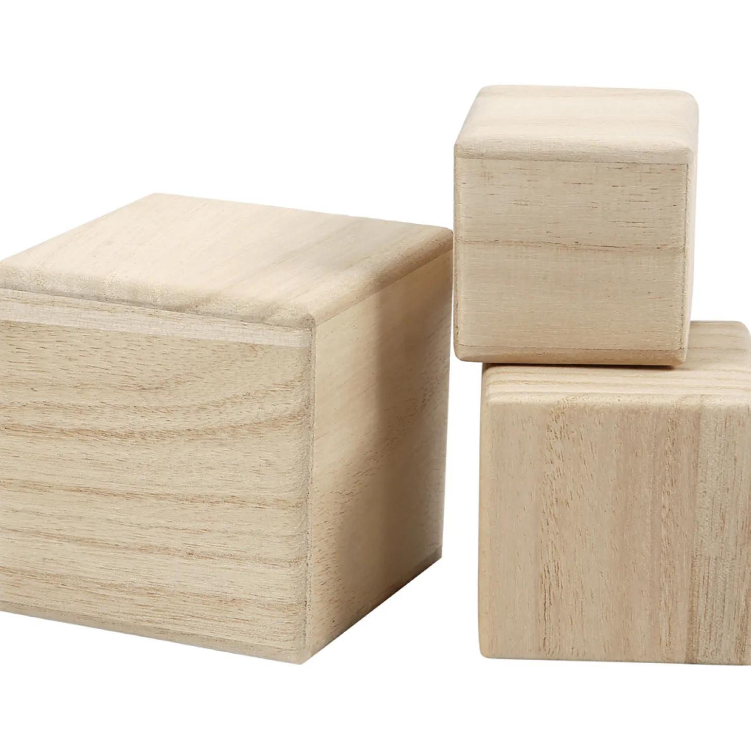 Houten Kubussen, Set van 3