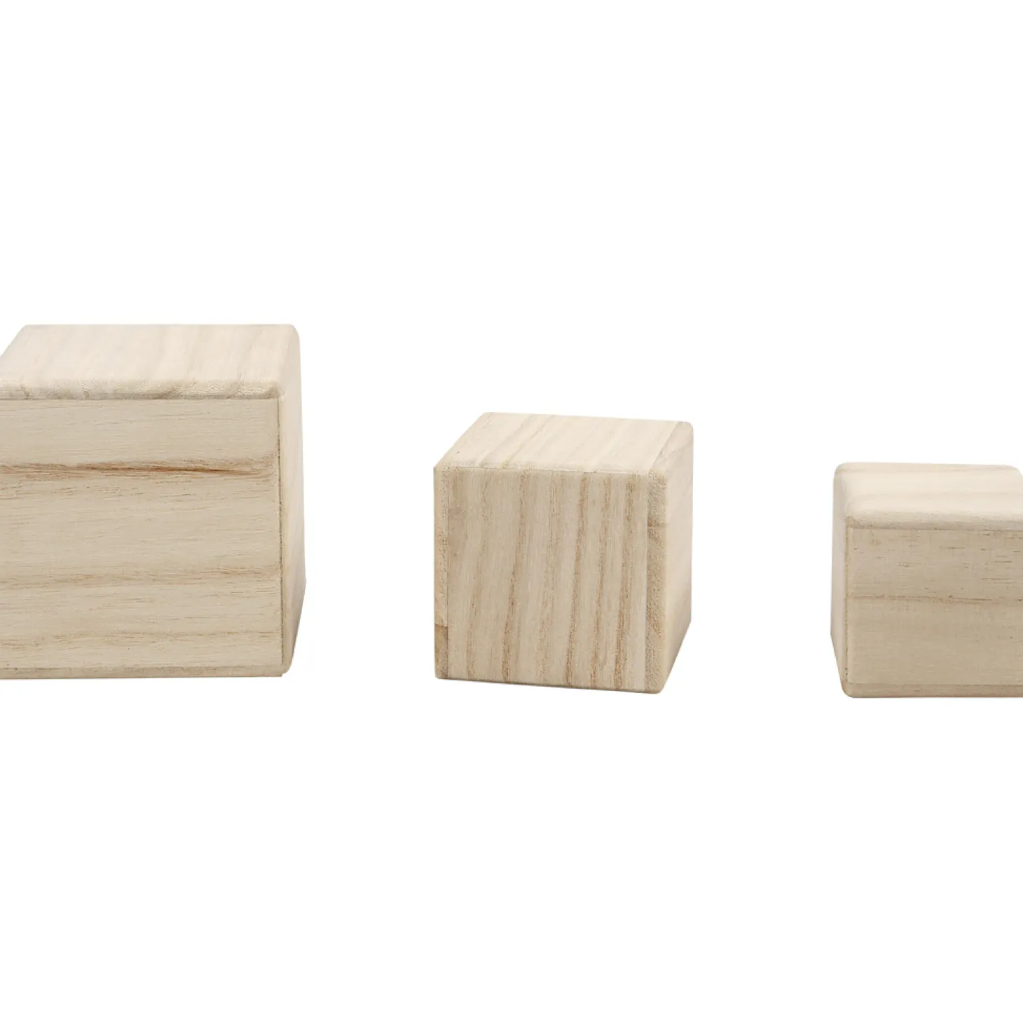 Houten Kubussen, Set van 3