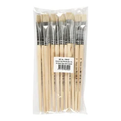 Houten Kwasten - Nr. 12, Korte Steel, 12st.