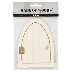 Houten Miniatuur Deur met Scharnieren, 13x10cm