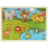 Houten Noppenpuzzel Dierentuin Dieren, 7st.
