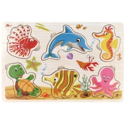 Houten Noppenpuzzel Thema, 6st.