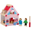 Houten Poppenhuis met Accessoires, 30dlg.