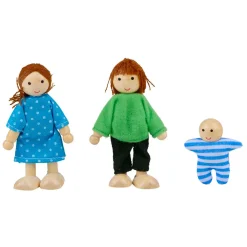 Houten Poppenhuis met Accessoires, 30dlg.