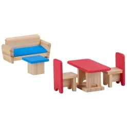 Houten Poppenhuis met Accessoires, 30dlg.