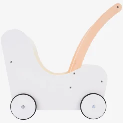 Houten Poppenloopwagen Roze/Wit