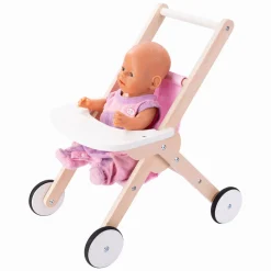 Houten Poppenwandelwagen Roze