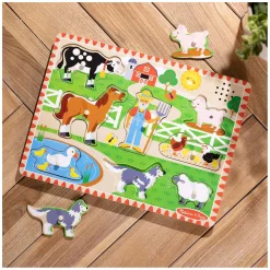 Houten Puzzel met Geluiden - Old MacDonald's Boerderij