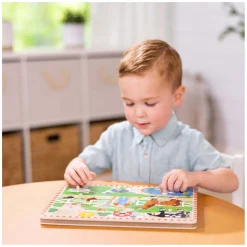 Houten Puzzel met Geluiden - Old MacDonald's Boerderij