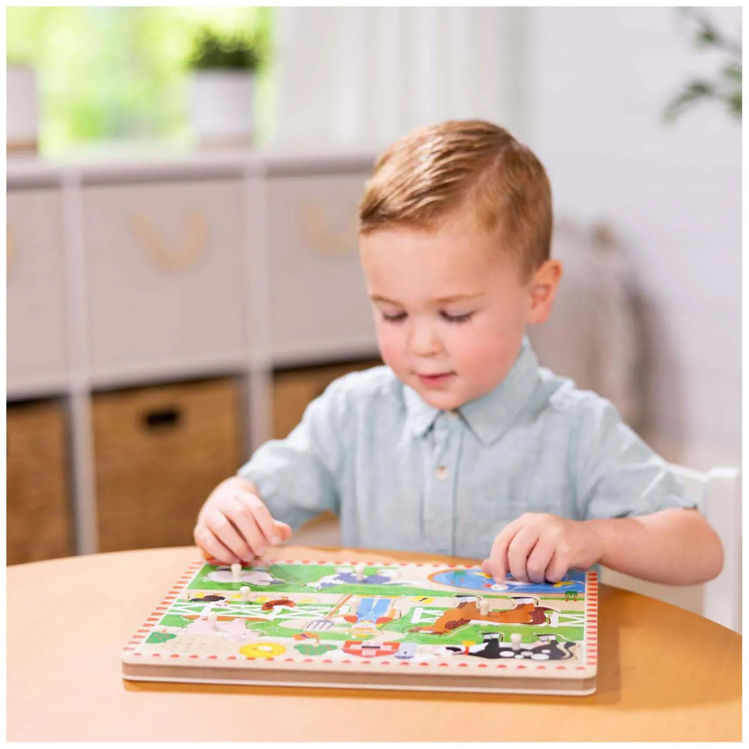 Houten Puzzel met Geluiden - Old MacDonald's Boerderij