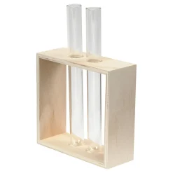 Houten Rek met Reageerbuizen, 3dlg.