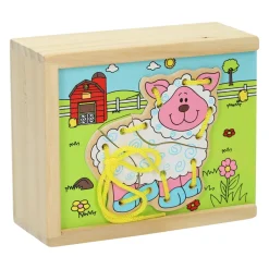 Houten Rijgpuzzel Boerderij, Set van 4