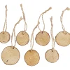 Houten Schijf met Ophangkoordje, 7st.