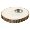 Houten Schijf Waxinelicht Houder 14-16cm