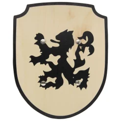 Houten Schild Leeuw met Stoffen Handvat