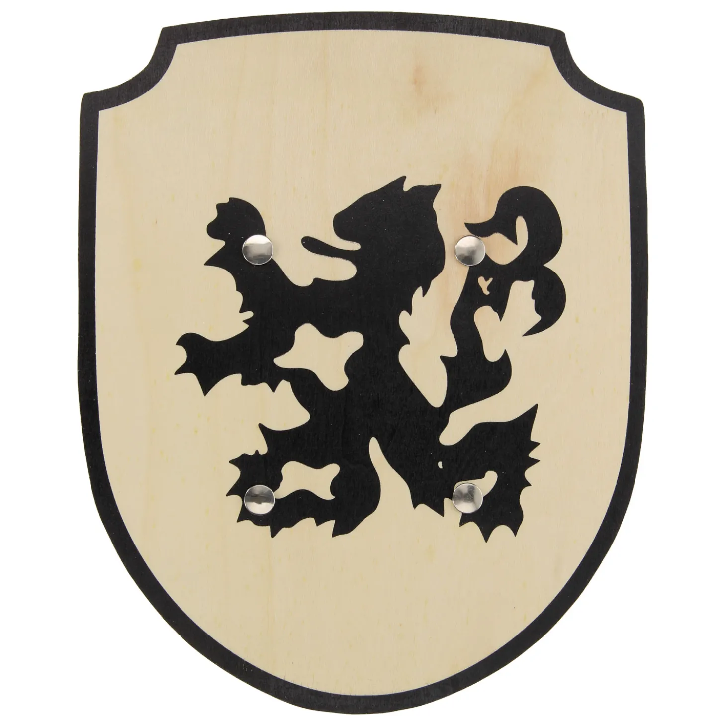 Houten Schild Leeuw met Stoffen Handvat