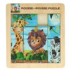 Houten Schuifpuzzel Wilde Dieren, 15st.