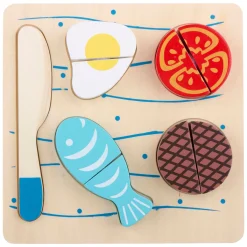 Houten Snijpuzzel Vlees & Vis - 9dlg.