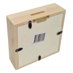 Houten Spaarpot Plexiglas met Witte Achterkant Klein