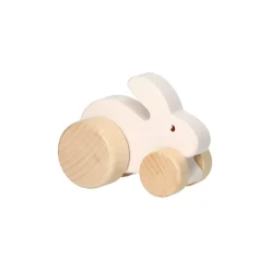 Houten Speelfiguur - Konijn op Wielen