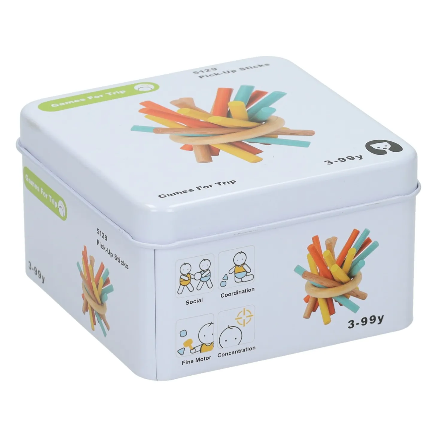 Houten Spelletje in Blikje - Ring Mikado