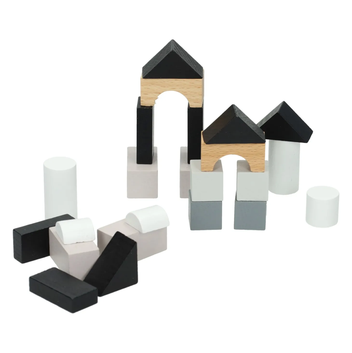 Houten Spelletje in Blikje - Bouwblokken