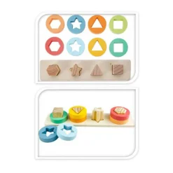 Houten Stapelpuzzel met Vormen, 9dlg.