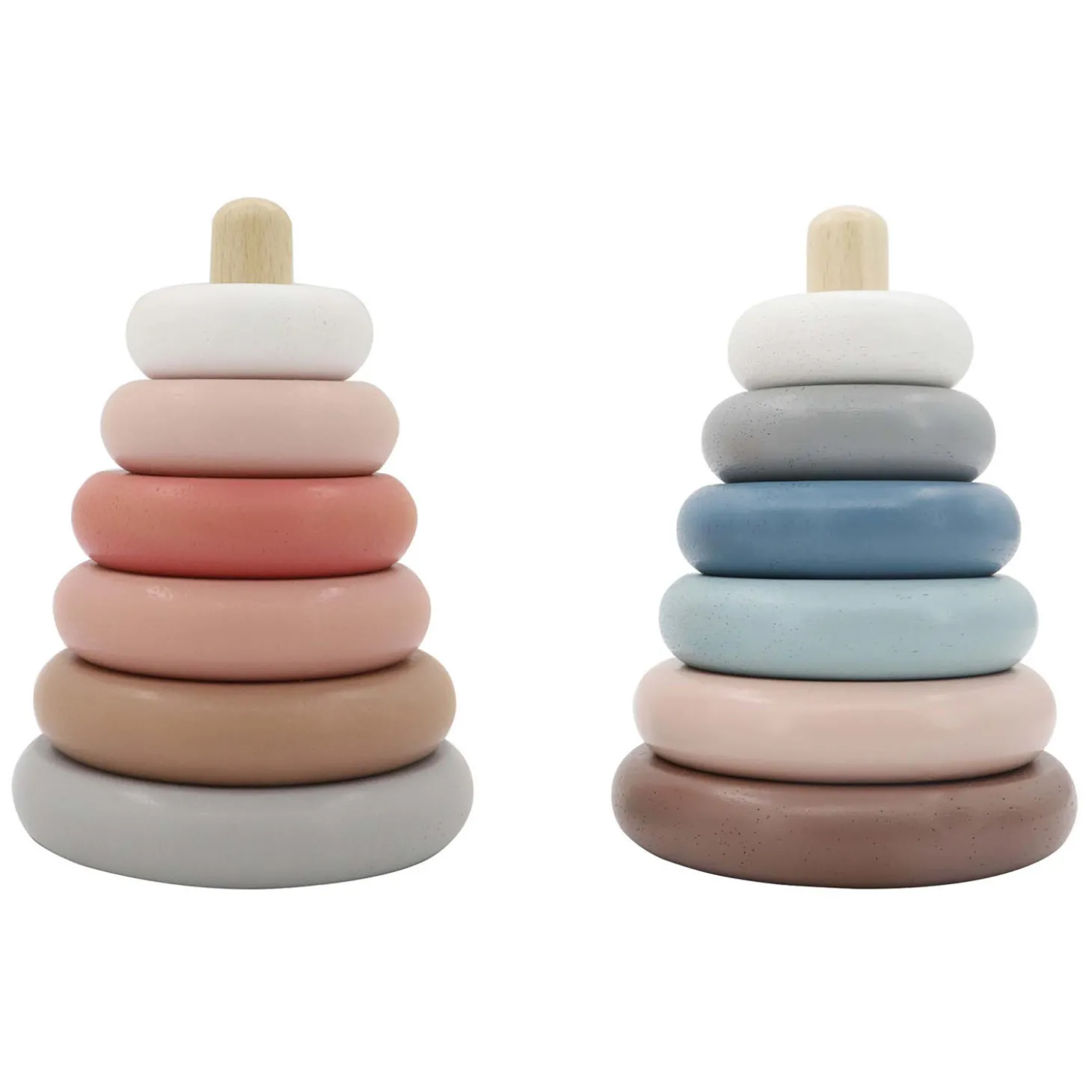 Houten Stapeltoren Pastel, 6dlg.