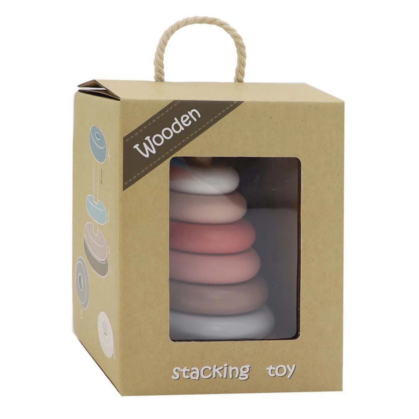 Houten Stapeltoren Pastel, 6dlg.