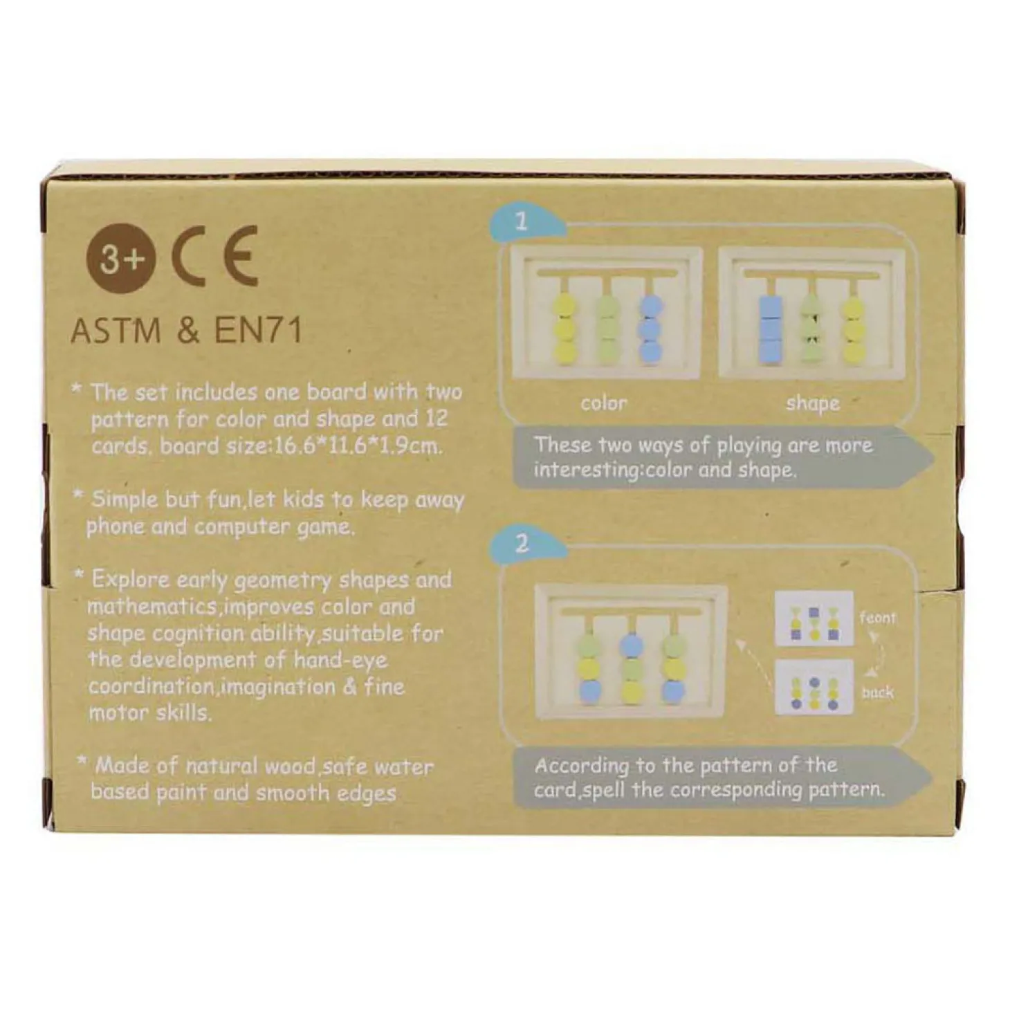 Houten Vormen en Kleuren Sorteer Spel