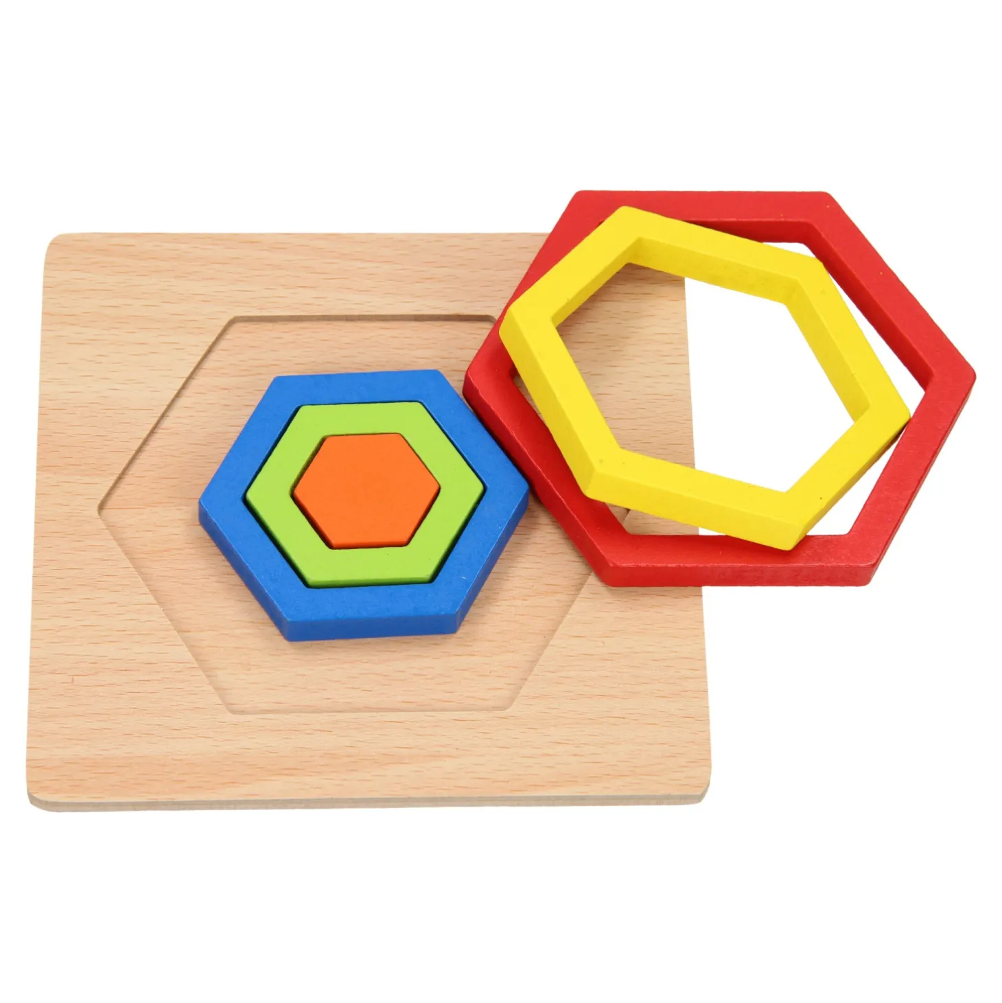 Houten Vormenpuzzel - Zeshoek