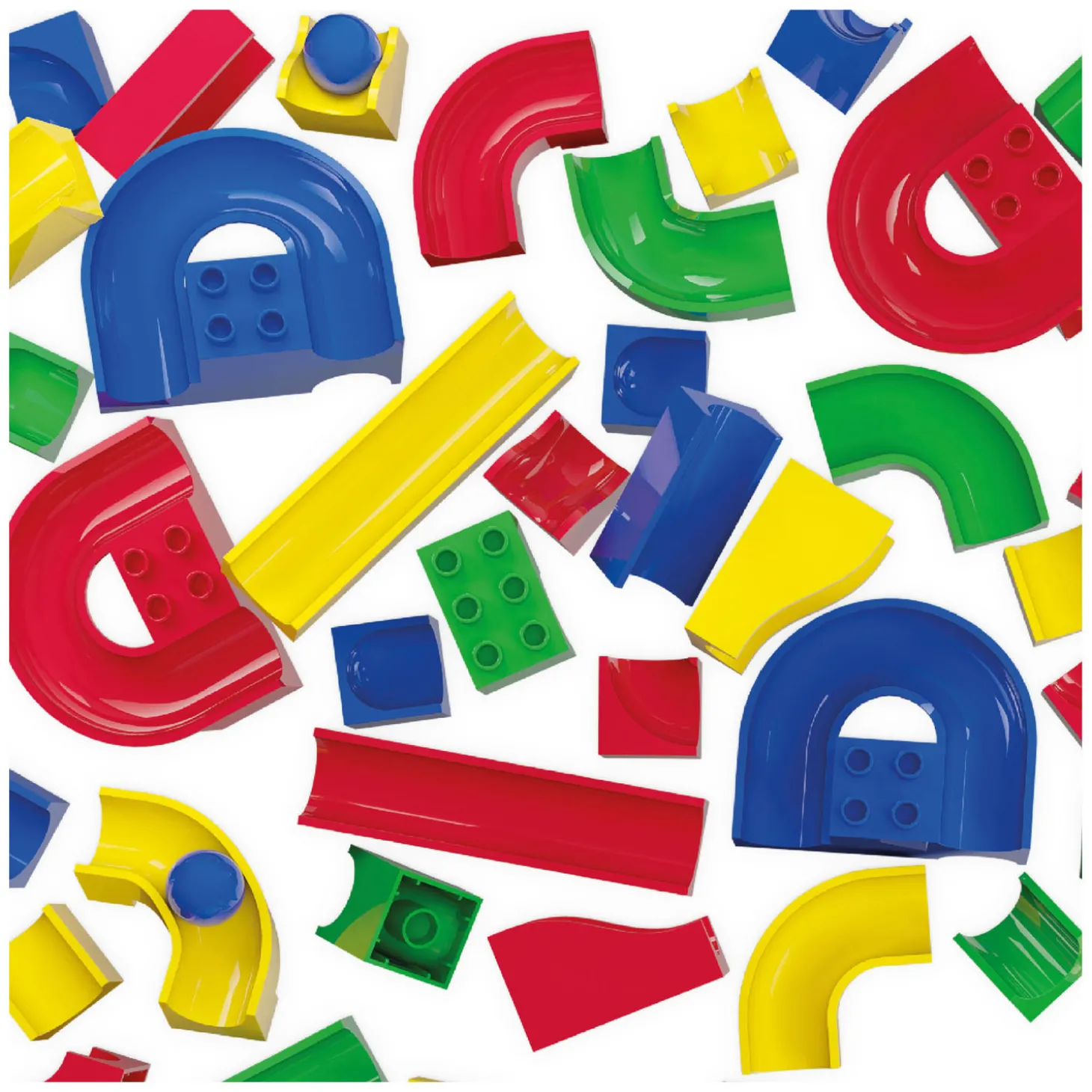 Hubelino Knikkerbaan Baanelementen - 128dlg.