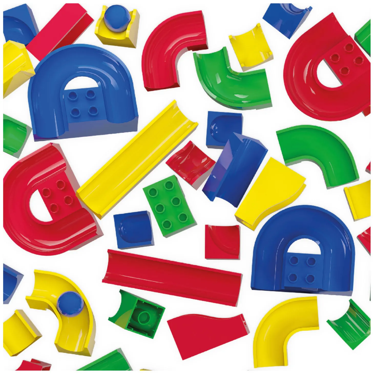 Hubelino Knikkerbaan Baanelementen - 55dlg.