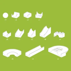 Hubelino Knikkerbaan Baanelementen - 55dlg.