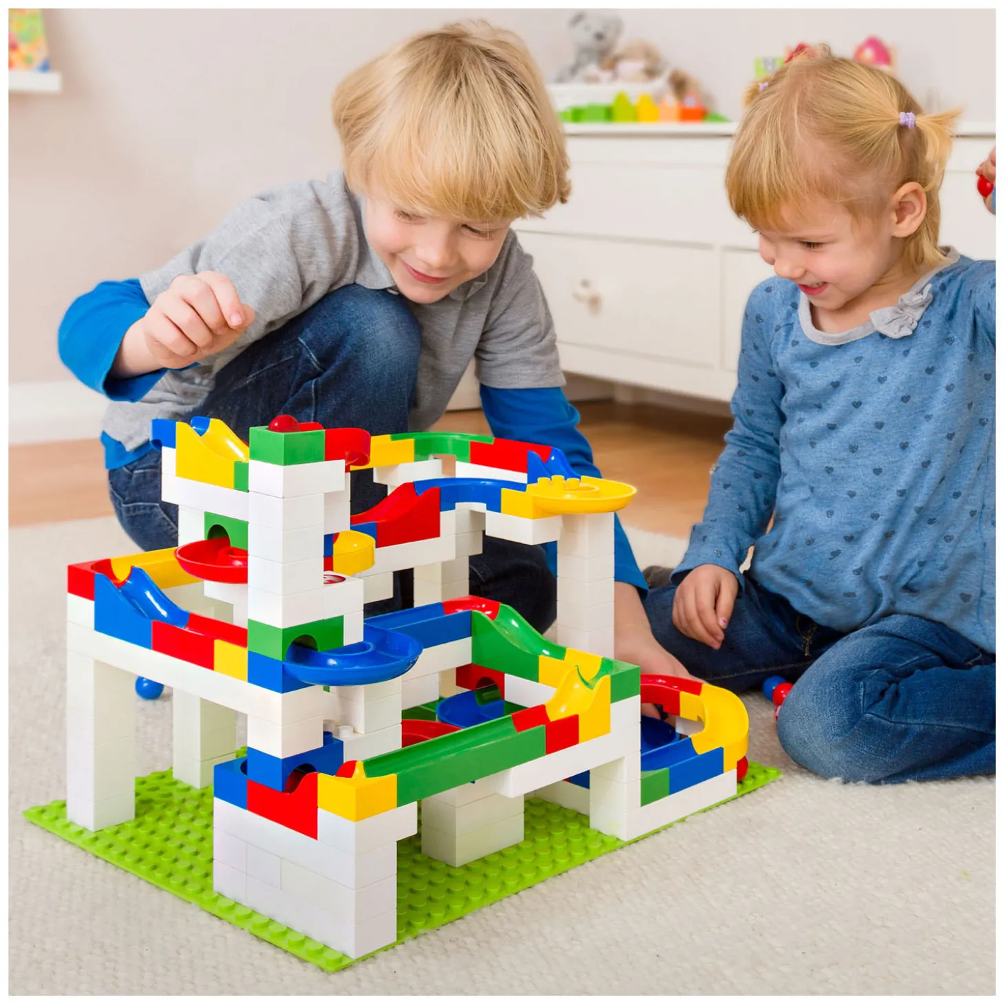 Hubelino Knikkerbaan Maxi Bouwset - 213dlg.