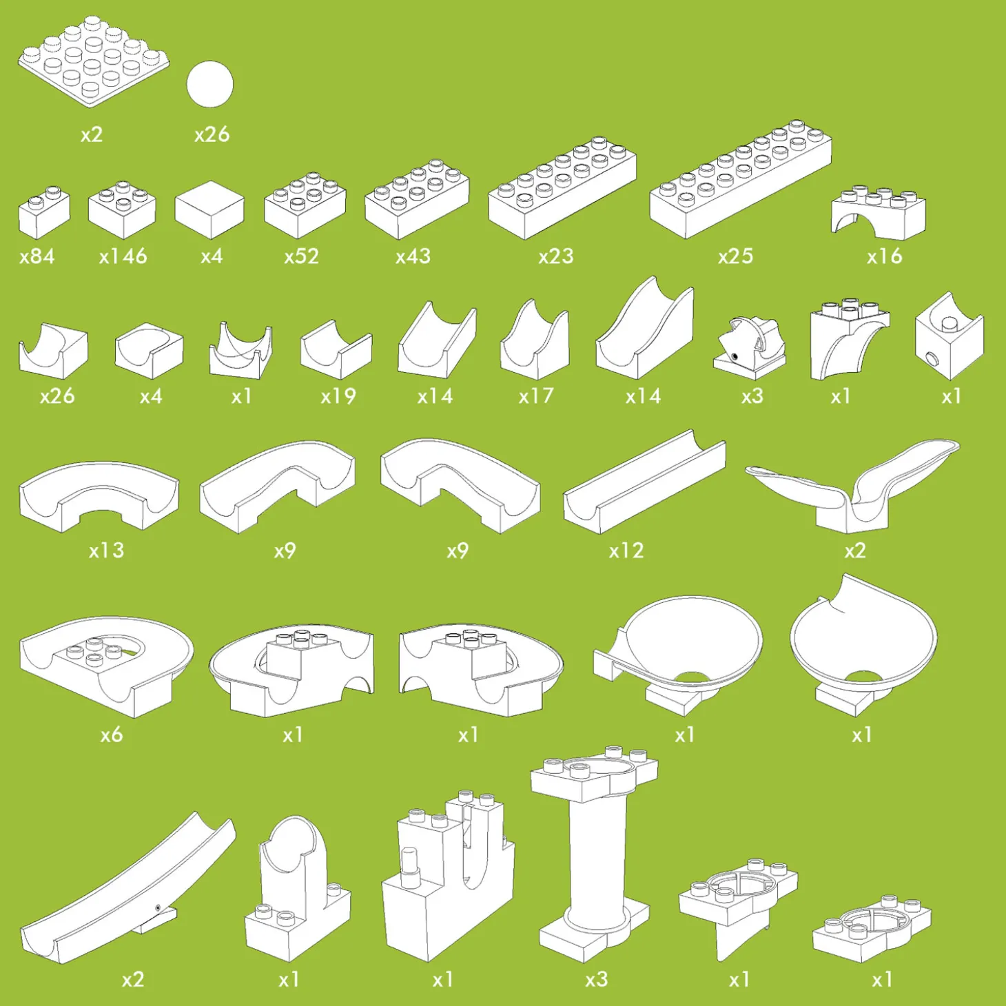 Hubelino Knikkerbaan Mega Bouwset, 585dlg.