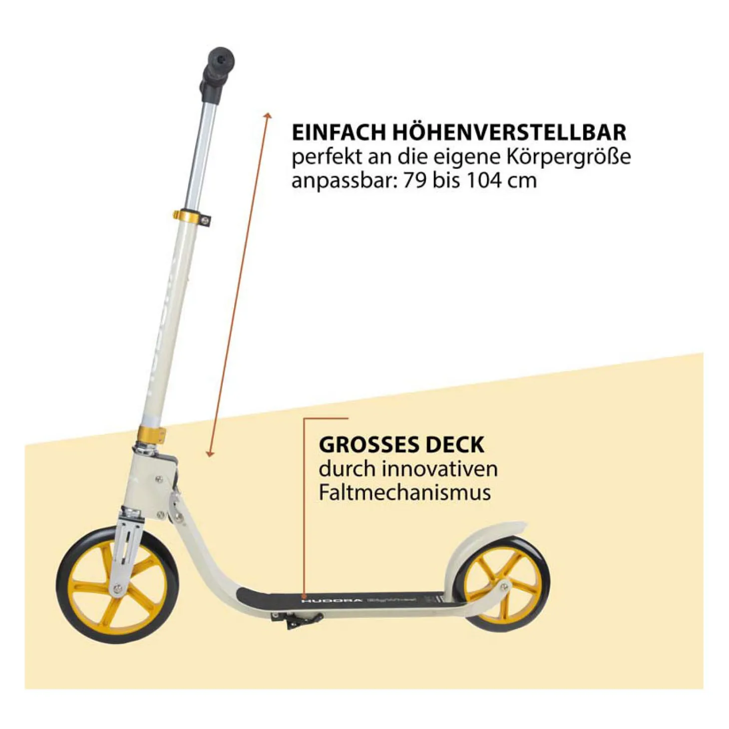 HUDORA Big Wheel Step 215 Scooter - Sand