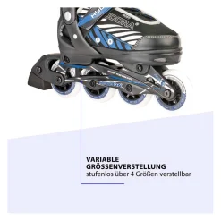 HUDORA Skeelers Leon Blauw/Zwart, maat 37-40