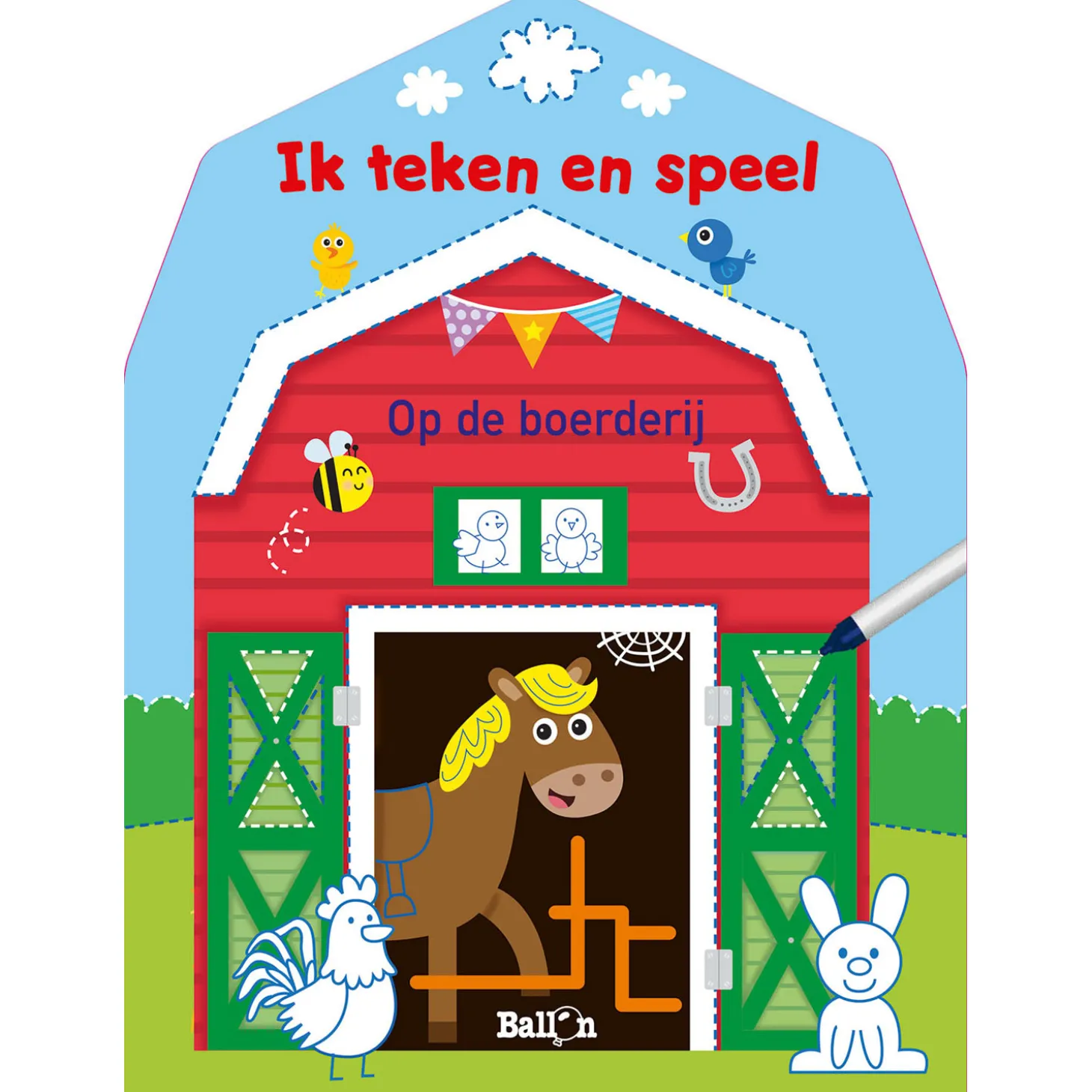 Ik teken en speel - Op de boerderij (wipe & clean)
