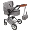 2-in-1 Poppenwagen met Tas - Grijs