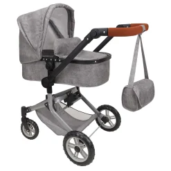 2-in-1 Poppenwagen met Tas - Grijs